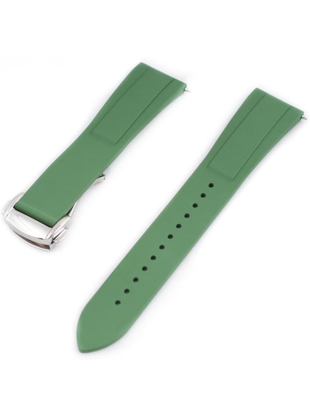 StrapHabit Quick Release Rubber Watch Strap - Green - 20MM